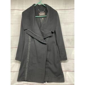 Badgley Mischka Nikki Women gray Coat Asymmetrical Cashmere Wool Size S